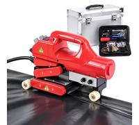 Macchina saldatrice automatica rampante per film in PVC a sovrapposizione | 0~450°C & 0.5-5.0m/min, display LCD, ruote pressanti in gomma e acciaio, per liner in plastica PVC EVA PE HDPE PP(10cm/3.9in)