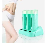 Macchina Scaldacera 3 in 1, Kit per Depilazione per Donne e Uomini, Scaldacera Portatile con Rullo 3 Pezzi, Ideale per Gambe, Bikini, Ceretta Depilatoria Meno (Spina