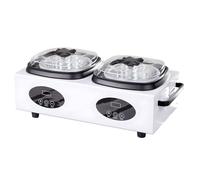 Macchina scaldacera a doppia testa con controllo digitale della temperatura e coperchi trasparenti, maniglia portatile per uso domestico e professionale, impostazioni di calore regolabili