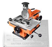 Macchina semiautomatica Manuale da Tavolo per marcatura e Intaglio, per targhette per Cani in Rame, Alluminio, Acciaio Inossidabile, Legno, plastica e PVC(6mm,Manual)