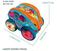 Macchina sensoriale con luci LED che gira a 360°. Si capovolge, si muove a tempo di carole e schiva gli ostacoli senza sforzo. Regalo di Natale ideale per bambini da 1 a 4 anni - crea ricordi indiment