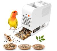 Macchina Separatrice di Semi di Uccello con 2 Cassetti e 5 Velocità | Alimentato via USB, soffiatore elettrico per gusci di alimentazione, dispositivo separatore di semi(white)