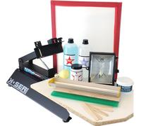 Macchina serigrafica + Kit serigrafia Telaio Emulsione Lampada - Pressa T-shirt
