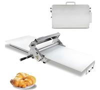Macchina sfogliatrice manuale pieghevole in acciaio inox, spessore regolabile 0-25 mm, per pizza, pasta sfoglia, croissant, pane, uso casa e pasticceria professionale(60x30cm)