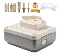 Macchina smerigliatrice per vetro, kit portatile per smerigliatura in vetro colorato e ceramica, per artigianato, foratura 2-3 mm e rettifica ad arco da 3-25 mm, mini smerigliatrice a doppio strato