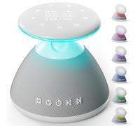 Macchina sonora bianca per dormire, 50 suoni lenitivi senza loop, luce notturna a 7 colori con luminosità regolabile, timer e sveglia, controllo touch screen per bambini, adulti, casa e viaggi
