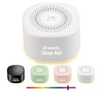 Macchina sonora da viaggio a rumore bianco, 20 suoni, macchina audio portatile per adulti per dormire, mini aiuto per il sonno con volume regolabile, 3 timer, luce notturna colorata, ricaricabile per