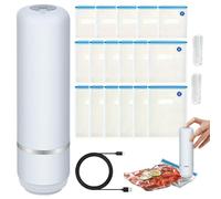 Macchina Sottovuoto, Accessorio Con 15 Sacchetti Riutilizzabili, Saldatore Sottovuoto Compatto, Per Casa Cucina Conservazione Derrate Amici Studenti Adulti