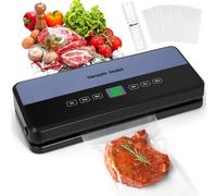 Macchina Sottovuoto Alimenti 5-IN-1, Professionale 65KPA Vuoto Veloce, Stoccaggio Rotoli con Taglierina, Tubo a Vuoto, Conto alla Rovescia Digitale, 1 Sacchetti in Rotolo e 30 Sacchetti Sottovuoto