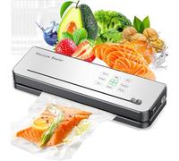 Macchina Sottovuoto Alimenti, 8 in 1 Per il Controllo Della Temperatura Degli, Taglierina Integrata e Indicatore LED Visibile Per Mantenere la Freschezza di Alimenti Secchi e Umidi con 10 Borsa