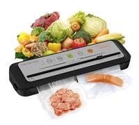 Macchina Sottovuoto MEGAWISE per Conservazione Alimenti - Sigillatrice Automatica con Aspirazione 80kPa, Taglierina Integrata, Design Compatto - Include Sacchetti e Tubo (bianco sporco)