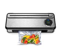 Macchina Sottovuoto per Alimenti Automatica, Sigillatrice Sottovuoto In Acciaio Inossidabile con Funzione di Pulizia Automatica, Taglierina e Sacchetto Rotolo