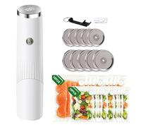 Macchina sottovuoto piccola, senza fili, completamente automatica, per alimenti, con 20 sacchetti sottovuoto riutilizzabili, per barattoli con 10 coperchi Mason Jar, per viaggi, ufficio e cucina