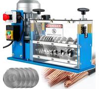 Macchina spelafili elettrica portatile, spelafili automatica da 25 kg, motore industriale da 370 W/750 W per il recupero di rottami di rame da 1,5-38 mm, lunghezza di taglio da 1 a 999 mm(370W)