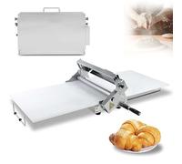 Macchina stendi pasta manuale pieghevole, acciaio inox con pannello PE, regolazione spessore 0-25 mm, per croissant, pizza, pane, pasta sfoglia, cucina e panetteria(60x30cm)