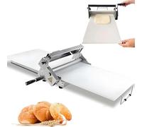Macchina stendi pasta manuale pieghevole in acciaio inox, regolazione precisa 0-25 mm, rullo antiaderente, ideale per pizza, croissant, pasta sfoglia, dolci e panificazione(60x30cm)