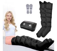 Macchina Stivali da pressoterapia Gambe per Casa Completa, Massaggiatore per Gambe Circolazione Pressoterapia 6 Camere Massaggiatore Linfatico Circolazione, 0-240 Mmhg Regolabili (nero, 2gambe)