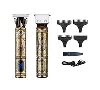 Macchina Tagliacapelli Uomo Vintage Professionale. Rifinitore Rasoio Elettrico Barba. T-Blade Regolabarba Uomo con Display LED, Batteria Ricaricabile inclusa, 4 pettini guida e caricatore USB