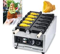 Macchina Taiyaki, macchina for waffle antiaderente a forma di pesce, temperatura regolabile 50-300°C, for cucine commerciali, bancarelle di cibo di strada e altri luoghi