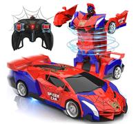 Macchina Telecomandata, 2.4GHz Trasforma Robot & RC Auto da Corsa Radiocomandata Giochi Esterno Giocattolo, Spider Cars Macchinine per Gioco Regalo Compleanno Natale Bambino Bimbi 3 4 5 6 7 8 9 Anni