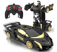 Macchina Telecomandata, 2.4GHz Trasforma Robot & RC Auto da Corsa Radiocomandata Giochi Esterno Giocattolo, Bat Cars Macchinine per Gioco Regalo Compleanno Natale Bambino Bimbi 3 4 5 6 7 8 9 Anni