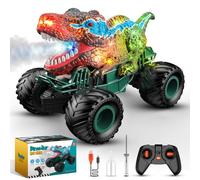 Macchina Telecomandata per Bambini, 2.4GHz Monster Truck con Spray, Luce, Sonori dei Dinosauri, Rechargeable, 4WD Auto Telecomandata Giochi per Bambini Regalo Natale Bambino 3-9 Anni Giocattoli