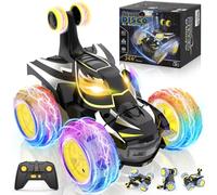Macchina Telecomandata per Bambini 3 4 5 6 7 8 9 10 Anni, 2.4Ghz Monster Truck Radiocomandata Camion con Luci, 360°Rotazione Bat Stunt RC Auto Giocattoli Regalo Compleanno Natale Giochi Bimbi Bambino