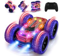 Macchina Telecomandata per Bambini, 4WD RC Auto Radiocomandata 360° Rotazione LED Luce 2.4GHZ Telecomandato Stunt Drift Car Giochi Interno All'Aperto Giocattolo Regalo Bambino Bambina 6 7 8 9+ anni