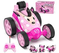 Macchina Telecomandata per Bambini, Giochi Bambina Regalo Bimba 3 4 5 6 7 8 Anni Mini Auto Radiocomandata Acrobatica Rotazione a 360° RC Stunt Car Macchinina Giocattoli Regali Compleanno Natale, Rosa