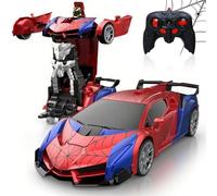 Macchina Telecomandata per Bambini, Giochi Trasforma Robot Giocattolo Cars con Luci e Rotazione a 360, 2.4GHz Macchinina Radiocomandata Gioco Regalo Natale Compleanno Bambino 3 4 5 6 7 8 Anni Maschio