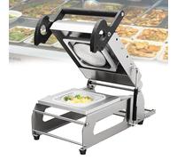 Macchina termosaldatrice commerciale per contenitori alimentari, sigillatrice manuale per vassoi con larghezza di pellicola in rotolo da 180 mm, ideale per confezionare verdure, frutta, carne e pesce