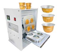 Macchina termosaldatrice manuale, sigillatrice elettrica a 4 fori con controllo digitale della temperatura, per cialde di caffè, scatole per alimenti, confezioni di liquidi e polvere, 85 ml