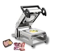 Macchina termosaldatrice per imballaggi alimentari, sigillatrice commerciale per vassoi alimentari a pressione manuale, fino a 8 vassoi/min, larghezza pellicola 180 mm per asporto e frutta fresca