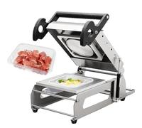 Macchina termosaldatrice per vassoio di carne, confezionatrice alimentare a pressione manuale per verdure, frutta, pesce e cibi cotti, larghezza del film in rotolo per imballaggi versatili