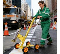 Macchina Traccialinee Macchina per La Segnaletica Orizzontale con Larghezza Regolabile da 5 a 15 cm, Macchina per La Segnaletica Orizzontale di Parcheggi, Portatile e a Spinta