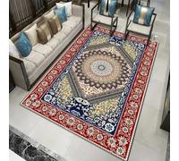 Macchina Washable Soft Blue Area Rug Retro Low Pile Carpet for Living Room Bedroom Gaming Room and Corridor 100 x 200 cm Ideal for Girls' Rooms and Home Decor