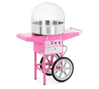 Macchina Zucchero Filato Professionale Acciaio Inox + Carretto A Ruote / Cupola