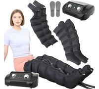 Macchinario Pressoterapia 6 Camere d'Aria per Gambe Braccia Addome, Pressoterapia Linfodrenaggio Domestico Professionale, Timer 1-30 Min + 8 Intensità