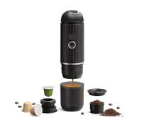 Macchine da caffè,Caffettiera portatile, Macchina for caffè portatile riscaldante adatta a capsule e macinato, macchina for caffè espresso da viaggio for campeggio, ufficio, con borsa portatile(Noir)