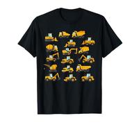 Macchine da Cantiere Veicoli Camion Bulldozer Gru Maglietta
