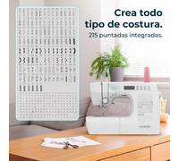 Cecotec Macchina da Cucire Elettronica 215 Punti BelleCouture 21500. Motore Digitale, Schermo LCD, Manopola Regolazione del Filo, Avvolgimento Automatico, Luce LED, Kit Accessori, Livello Esperto