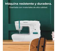 Cecotec Macchina da Cucire 66 Punti BelleCouture 6600. Asola in 4 Tempi, Cambio Rapido del Piedino, Luce LED di Messa, Braccio Libero e Spazio di Archiviazione, Kit Accessori, Livello Intermedio