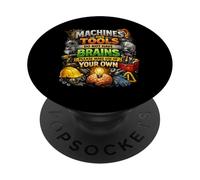 Macchine e strumenti non hanno cervelli che usano il tuo regalo di sicurezza PopSockets PopGrip Adesivo