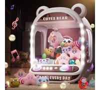 Macchine per Artigli per Bambini,Giocattoli unicorni per Ragazze dai 6 Anni in su,Mini distributore Automatico di Giochi Arcade con Giocattoli Squishy Fidget,Claw Machine,Easy to Control,Brown