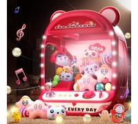 Macchine per Artigli per Bambini,Giocattoli unicorni per Ragazze dai 6 Anni in su,Mini distributore Automatico di Giochi Arcade con Giocattoli Squishy Fidget,Claw Machine,Easy to Control,Red