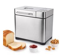 Macchine per il Pane, Capacità 1000g, 19 Programmi | Macchina per il pane in acciaio inox, cuoce il pane e prepara impasti, marmellata o yogurt, distributore automatico di noci