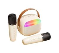 Macchine per karaoke con luce variabile,Macchine per karaoke wireless con luce - Dispositivo KTV leggero senza fili | Altoparlante con effetti di cambio voce e luci a LED per la casa, i viaggi, le riu
