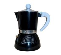 Macchinetta Caffè Caffettiera ad Induzione Nero Lucido 3 Tazze