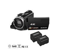 Macchinetta Digitale, Digital Video Camera Camcorder 4K 1080P 48MP WiFi Digital 16X Zoom Camcorder Recorder With 3inch Capacitive Touchscreen Ir. Infrared Sight(Black 2pcs batteries)