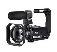 Macchinetta Digitale, Videocamera da vlogging 4K con videocamera video con microfono esterno AC7 10x Zoom ottico pieno HD Camara for la registrazione Vlog(Bundle A)